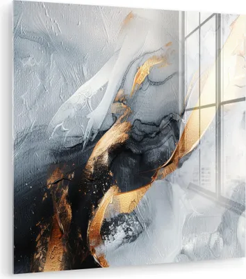 Produktbild von MuchoWow Glasbilder - Bilder auf Wandbild - Foto auf Glas Abstrakt - Gold - Farbe - Ästhetik - Kunst 30x30 cm Wanddekoration aus Glas - Acrylglasbild - Acrylbilder