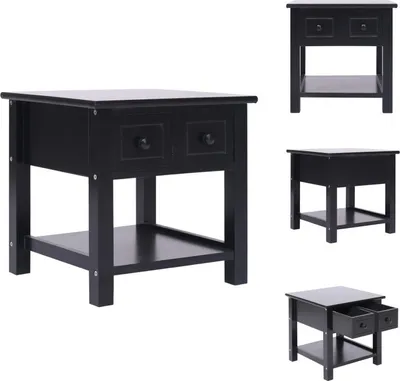 Immagine prodotto di vidaXL Tavolino nero 40x40x40 cm in legno di Paulownia - Tavolini