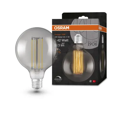 Image de Osram LED Filament G125 Globe 11W = 42W E27 Rauchglas 500lm Extra Warmweiß 1800K DIMMBAR