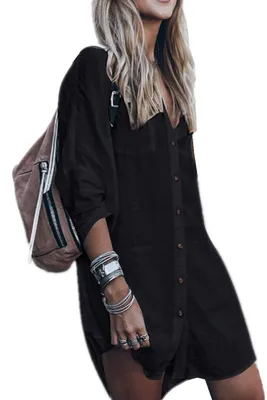 Produktbild von Boho Tunika Tops mit Spitze und Blumenmuster für den Strand
