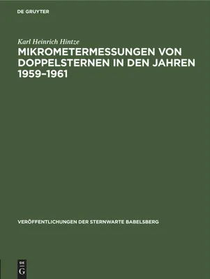 Produktbild von Mikrometermessungen von Doppelsternen in den Jahren 1959-1961