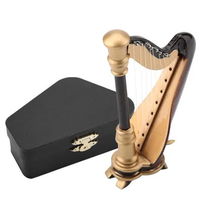 Immagine prodotto di Con arpa in miniatura personalizzabile e regalabile, strumenti in legno per arpa pensati per gli amici amanti della musica