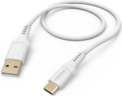 Produktbild von Ladekabel "Flexible", USB-A - USB-C, 1,5 m, Silikon, Weiß (00201571)