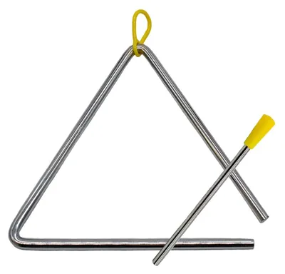 Zdjęcie produktu dla Trójkąt perkusyjny Instrument muzyczny - 17,8 cm (7 cali) - Stal nierdzewna - Z pałeczką