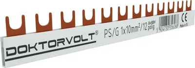 Produktbild von 1Phasenschiene Gabel 12-polig 10mm2 PS/G Schiene Sammelschie 63A DV 6268
