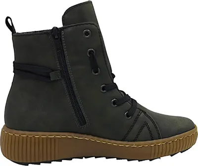 Image de Chaussures de randonnée pour femmes Rieker, bottines à lacets, couleur verte, style décontracté
