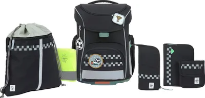Produktbild von Lässig Schulranzen Set 7-teilig, Slim Unique black