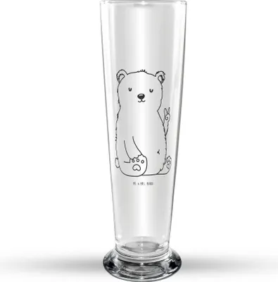 Produktbild von Mr. & Mrs. Panda Glasbecher Eisbär Faul - Transparent - Geschenk, Entspannen, Arbeit, Bär, Arbeitsplatz, Trinkglas, Bier Glas, Teddy, Bierglas, Glasbierglas, Bierbecher