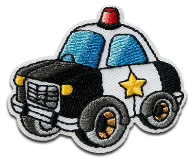 Produktbild von Polizeiauto Police Kinder - Aufnäher, Bügelbild, Aufbügler, Applikationen, Patches, Flicken, Zum Aufbügeln, Größe: 5 x 4,2 cm