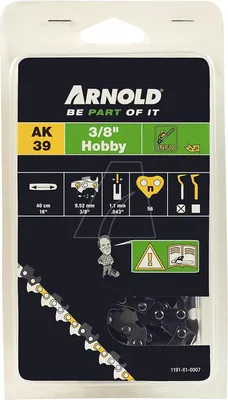 Produktbild von 3/8" Kettensägekette, 1,1 mm – 56 Treibglieder – halbrunde Schneider
