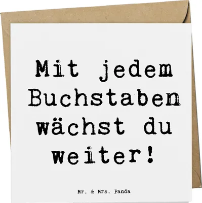 Produktbild von Mr. & Mrs. Panda Glückwunschkarte Spruch Schulanfang Inspiration - Weiß - Geschenk, Lernen, anlasskarte, Mutmacher, Klappkarte, faltkarte, Motivation, Zuversicht, Trost