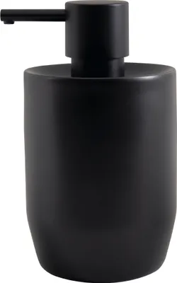 Produktbild von Spirella Seifenspender "Jaro" mit Edelstahlpumpe Flüssigseifen-Spender Porzellan 300ml Langliebig und Robust Schwarz