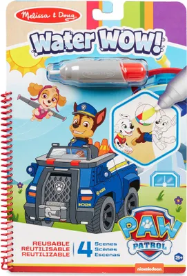 Produktbild von Melissa & Doug Water Wow Wassermalbuch Paw Patrol Chase mit Spiralbindung und Wasserstift | 4 Motivseiten | Stift auffüllbar | Für Kinder ab 3 Jahren
