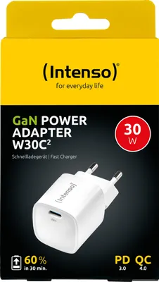 Produktbild von Intenso W30C² GaN, Drinnen, AC, 20 V, Weiß