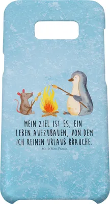 Produktbild von Mr. & Mrs. Panda Samsung Galaxy S8 plus Handyhülle  Pinguin Lagerfeuer - Eisblau - Geschenk, Job, Maus, Handy Case, Arbeit, Büro, Cover, Hülle