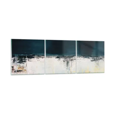 Produktbild von Bilder auf glas - 3 Teile - Abstraktion gerieben schwarz - 90x30cm - Glasbilder - Wandbilder - Bilder - zum Aufhängen bereit - Wanddekoration aus Glas - Glas Bilder - Wandbild auf Glas - GCA90x30-4381