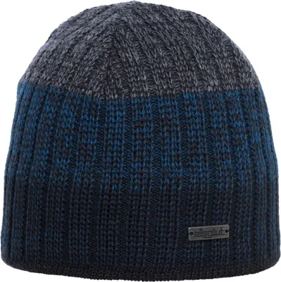 Eisglut Strickmütze Griffina XL aus Wolle mit Fleece-Innenband in blau