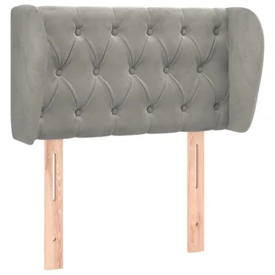 Produktbild von vidaXL Kopfteil mit Ohren Hellgrau 83x23x78/88 cm Samt