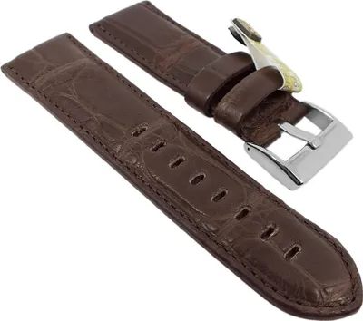 Produktbild von Echt Alligator Uhrenarmband passend zu Panerei Dunkelbraun 26726