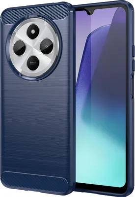 Produktbild von Hülle für Xiaomi Redmi 14C Carbon-Faser Weich TPU Silikon Stoßfest Handyhülle Blau