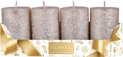 Image de Bougies de l'Avent Nohel Garden rustique métallique d5x8cm 4pcs