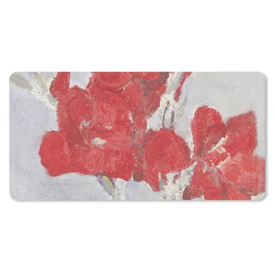 Produktbild von MuchoWow® Schreibtischunterlage Rote Gladiolen - Piet Mondrian 80x40 cm - XXL Mauspad - Gaming Mauspad