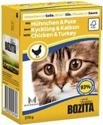 Produktbild von Bozita Cat Tetra Recard Morsels in Sauce Chicken & Turkey 370g