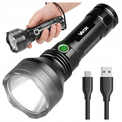 Zdjęcie produktu dla Vayox Latarka Taktyczna VA0109 Pro Series | 1900lm | JRHP50 20W | IPX6 | 5000mAh | 5 trybów | Czarna