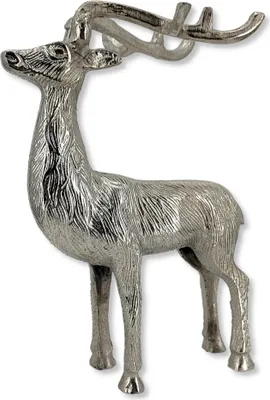 Produktbild von Metall Figur Rentier silber 23 x 32cm Dekofigur Wald-Deko Tisch Dekoration