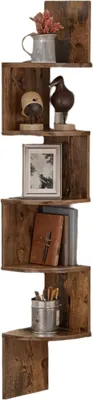 Produktbild von 5-stöckiges Eckwandregal – schwebendes Regal – dekoratives Regal – 20 x 20 x 127,5 cm