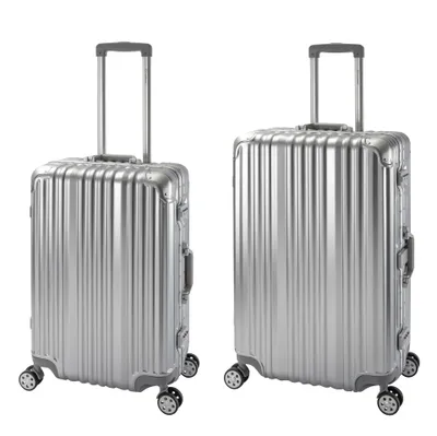 Immagine prodotto di Travelhouse London - Set di 2 valigie da viaggio M+L - Policarbonato rigido argento