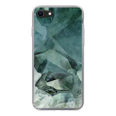 Produktbild von MuchoWow® Handyhülle Schutzhülle Hülle für iPhone SE 2020 Kristall - Naturstein - Luxus Silikon Softcase Handy Hülle - Kartenbesitzer