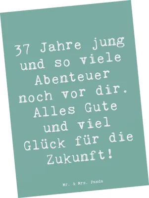 Produktbild von Mr. & Mrs. Panda Grußkarte Spruch 37. Geburtstag Abenteuer - Meeresbrise - Geschenk, Postkarte, Alter, Postkarten, Meilenstein, Ansichtskarten, Ansichtskarte, Fotokarte