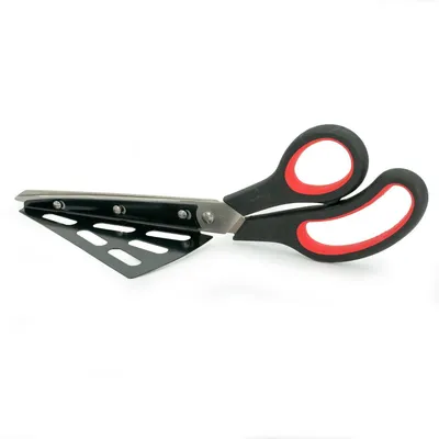 Pizzaschaar 2-in-1 mit Edelstahlmesser, Hebel, weicher Griff