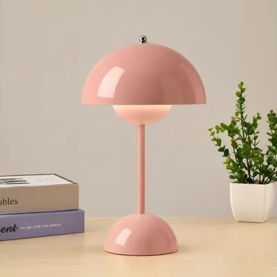 Produktbild von Kabellos Nachttischlampen,LED Tischlampe,Touch Dimmbare kuppelförmige Tischleuchte,3 Lichtfarben Pilzlampe,Schreibtischlampe,Dekotischlampe,Rosa
