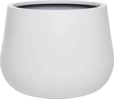 Produktbild von VIVANNO Blumentopf Fiberglas GIRAR Rund, Weiß matt - 49x37 cm