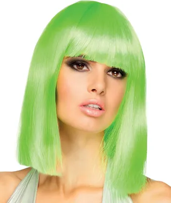 Produktbild von Neon-Grüne Damen Perücke mit Pony