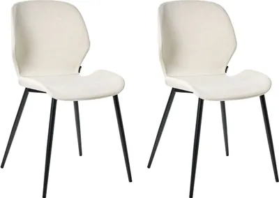 Produktbild von BELIANI Konzertstuhl 2er-Set hellbeige Polyesterpolsterung Eisenbeine Büromöbel modern