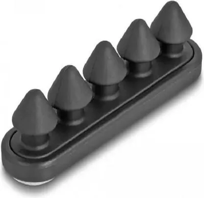 Produktbild von DeLOCK Kabelhalter mit 5 Durchführungen selbstklebend schwarz Set 2 Stück, Kabelhalter, Flur, ABS Synthetik, Schwarz