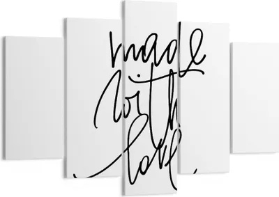 Produktbild von Bild auf Leinwand - Leinwandbild - 5 Teile - Erstellt mit Liebe - 150x100cm - Wand Bild - Wanddeko - Wandbilder - Leinwanddruck - Bilder - Wanddekoration - Leinwand bilder - Wandbild - EA150x100-4499