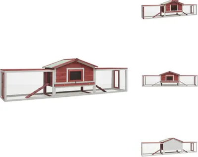 Produktbild von vidaXL Kaninchenstall Rot 310x70x87 cm Kiefer & Tanne Massivholz - Lebensräume & Gehege für Kleintiere