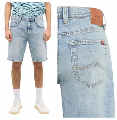 Produktbild von Mustang | Denver Shorts Herren Leinen Jeans Shorts Denim Blau W30