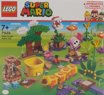 Image de LEGO Super Mario Jungle Design Set, set de jeu Nintendo avec personnages, Shy Guy rose et Wiggler, cadeau pour garçons, filles et gamers à partir de 7 ans, jouet jungle 71434