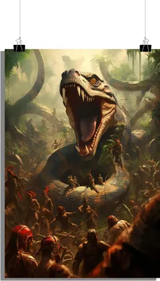 Produktbild von Monster Poster - Kampf Poster - Fantasie Poster - 51x71cm - Perfekt zum Einrahmen
