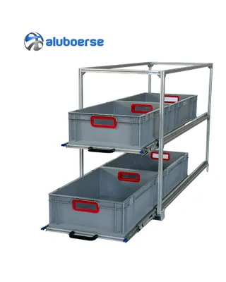 Produktbild von Heckauszug für Euroboxen (400mm) – mit Top-Ablage - Wohnmobil Regalsystem, ausziehbar (L1205xB485xH760-805mm)