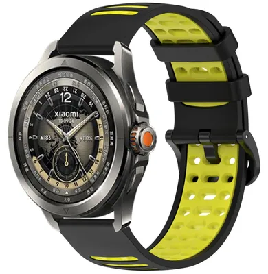 Produktbild von Für Xiaomi Watch S4 Sport Two Color Silikon Ersatz Watch Armband mit Schnellverschluss Schwarz