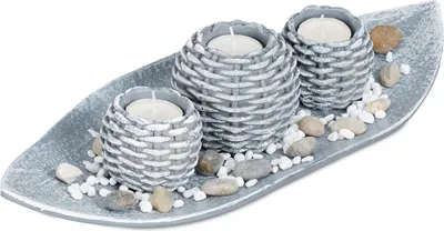 Produktbild von relaxdays Kerzen Deko mit Schale