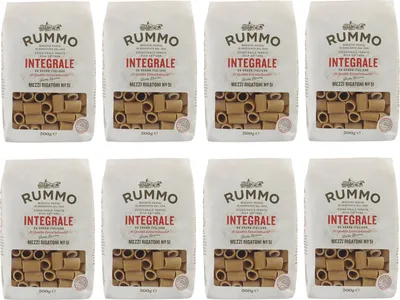 Produktbild von 8er-Pack Rummo Pasta Integrale Mezzi Rigatoni N°51,Vollkornnudeln Nudeln Vollkorn Italienische Pasta 500g
