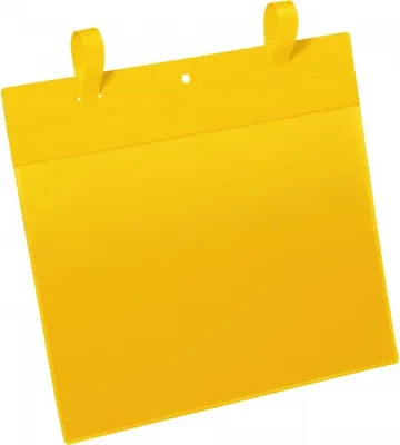 Produktbild von DURABLE Gitterboxtasche, mit Lasche, gelb/transparent, A4, Querformat, 50/VE
