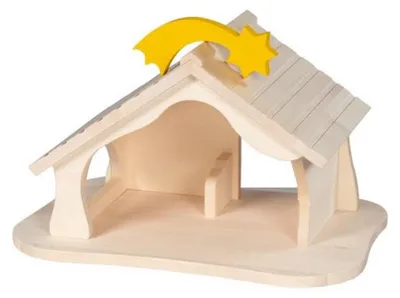 Produktbild von Holztiger Holz-Bauernhof Krippe - pädagogisches Spielzeug für Kinder